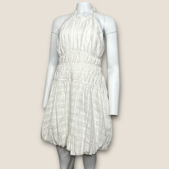 NWT | Jonathan Simkhai | BEA GAUZE MINI DRESS | White | Size 6 - Picture 2 of 15